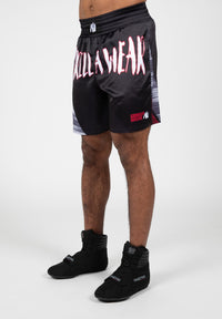 Gorilla Wear Clayton Boxing Shorts - Zwart/Rood - Hoofdafbeelding