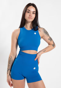Gorilla Wear Olivia Seamless Crop Top - Blauw - Hoofdafbeelding