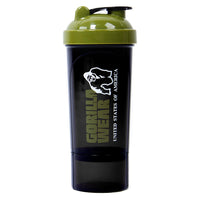 Gorilla Wear Shake Beker - 500 ml - Zwart/Legergroen - Hoofdafbeelding