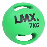 Lifemaxx LMX Medicijn bal - Double Handle Medicine Ball - 7 kg - Groen - Hoofdafbeelding