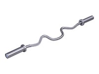 Lifemaxx Olympic Curled V-Bar - Geborsteld Staal - 120 cm - Hoofdafbeelding