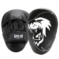 Super Pro Combat Gear Curved PU Handpads - Zwart / Wit - Hoofdafbeelding