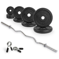 VirtuFit Gietijzeren Halterset - EZ Curlstang - Veerclip - 30 mm - 25 kg - Hoofdafbeelding