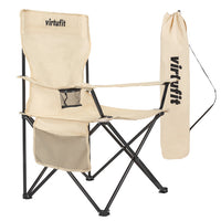 VirtuFit Opvouwbare Camping Stoel - Strandstoel - Beige - Hoofdafbeelding