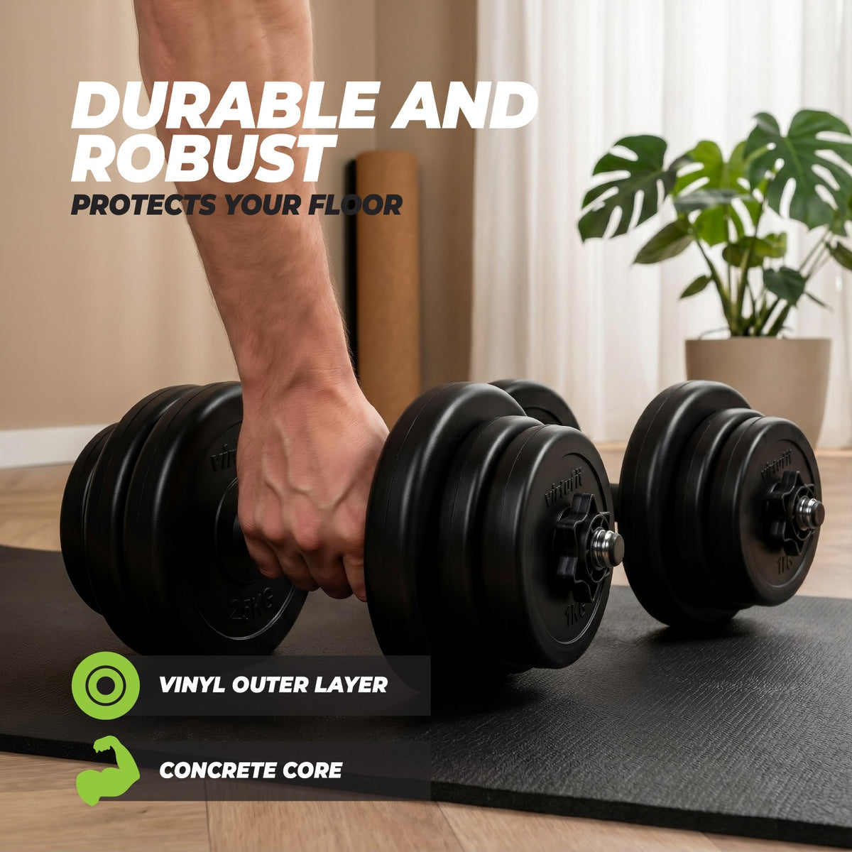 VirtuFit Verstellbare Hantel - Vinyl - 15 kg - Zweite Chance