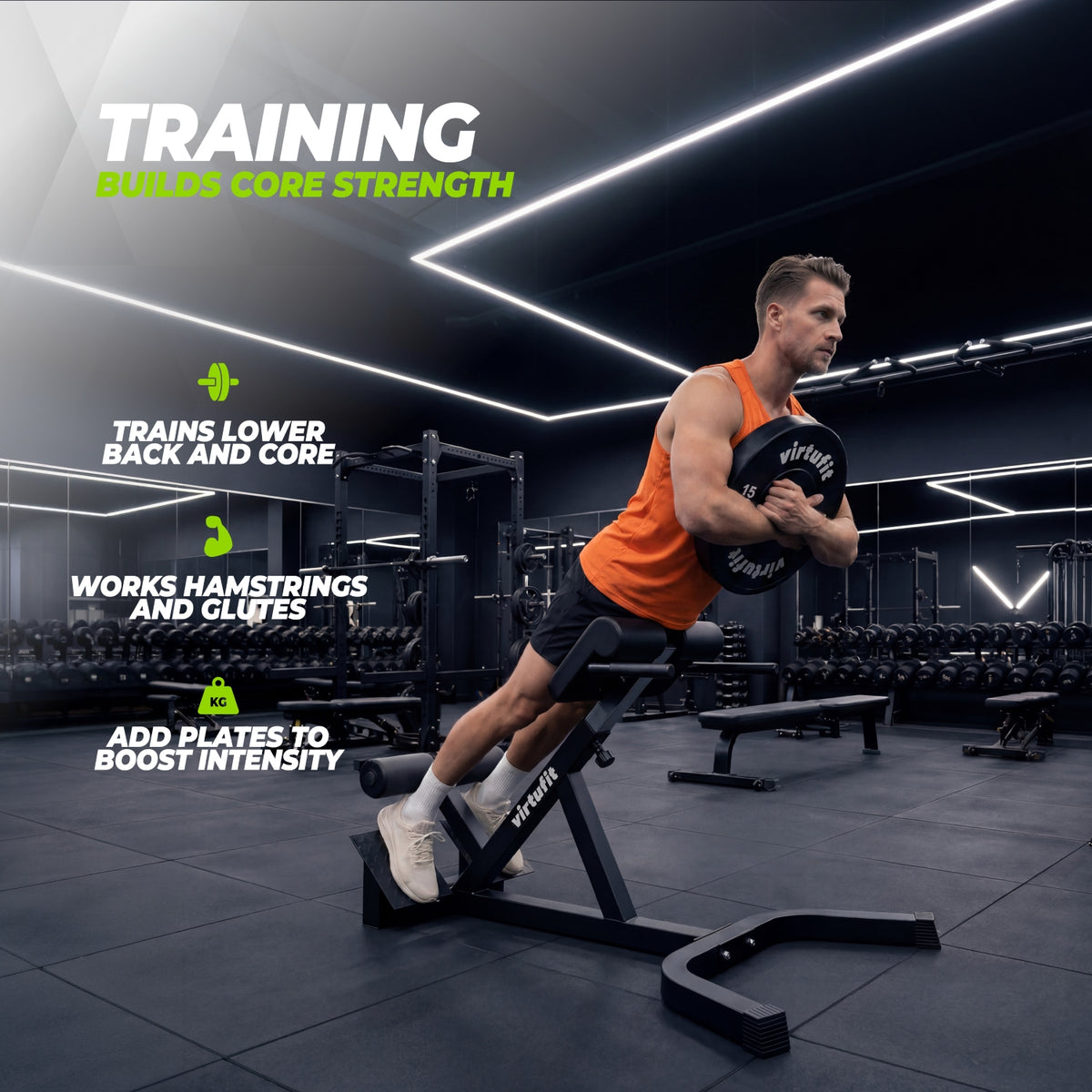 VirtuFit Hyperextension Pro - Roman Chair - Rückentrainer