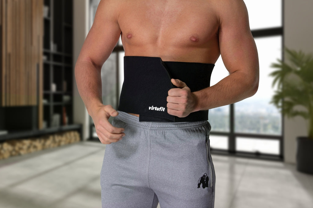 VirtuFit Abnehm-Tailleband Neopren 20 - Abnehm-Gürtel - Waist Trainer - 20 cm - Schwarz