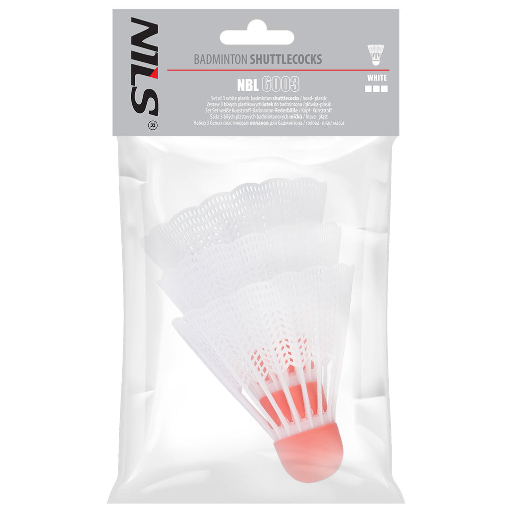 NILS Nylon Shuttles - Wit - 3 Stuks - Aanzicht