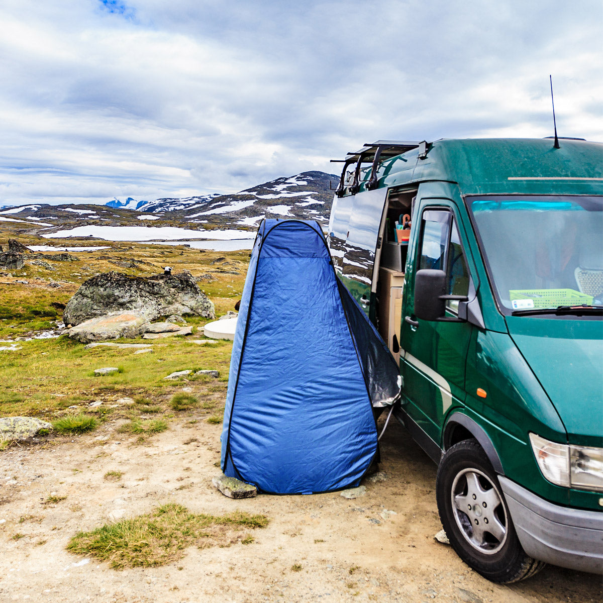 NILS Camp Pop-up Omkleedtent - Blauw - Aanzicht