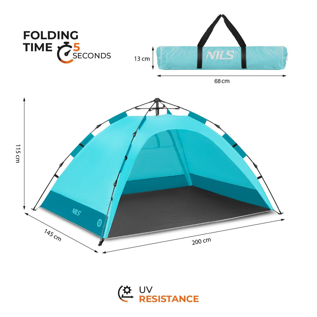 NILS Pop-up Strandtent - Blauw - Afbeelding 5