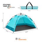 NILS Pop-up Strandtent - Blauw - Afbeelding 5