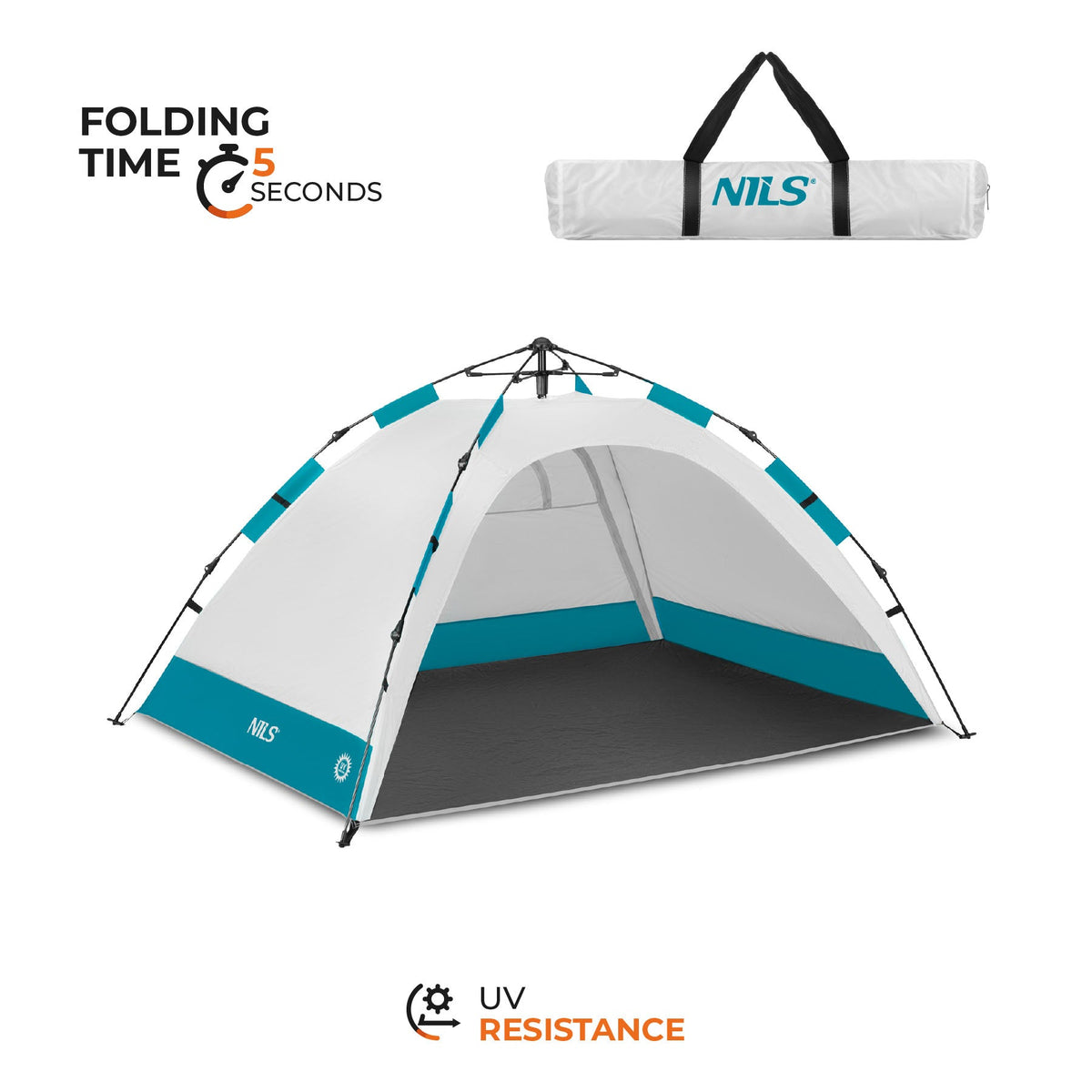 NILS Pop-up Strandtent - Grijs - Hoofdafbeelding