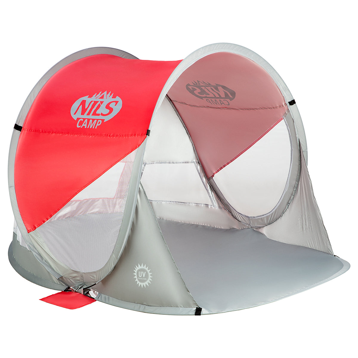NILS Camp Pop-up Strandtent - Rood/Grijs - Hoofdafbeelding