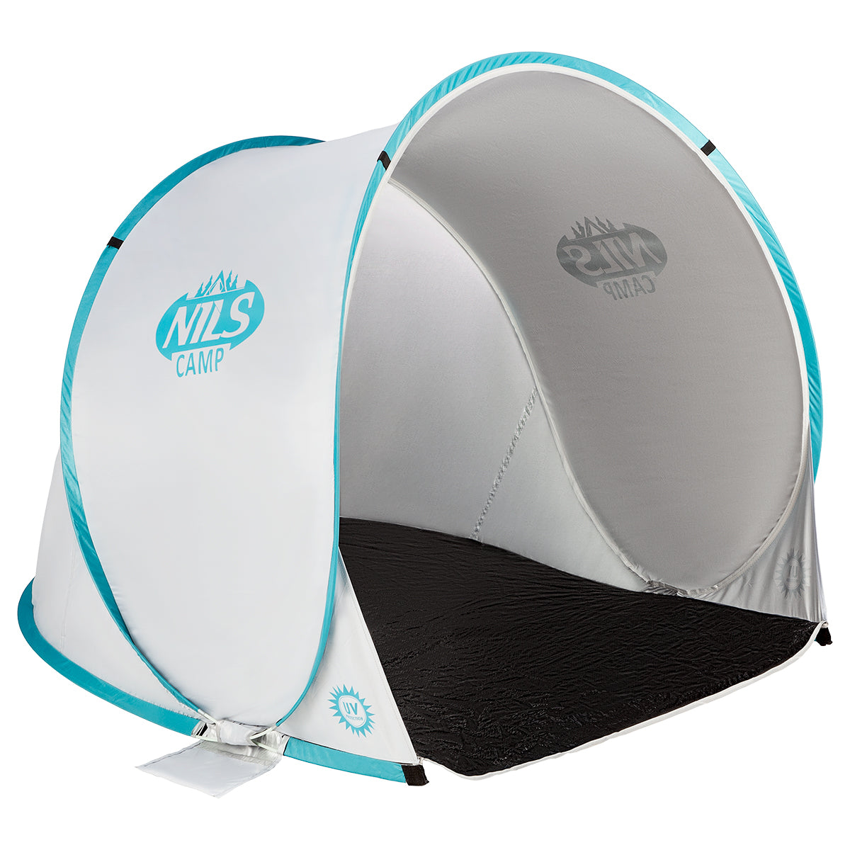 NILS Camp Pop-up Strandtent - Grijs/Turquoise - Hoofdafbeelding