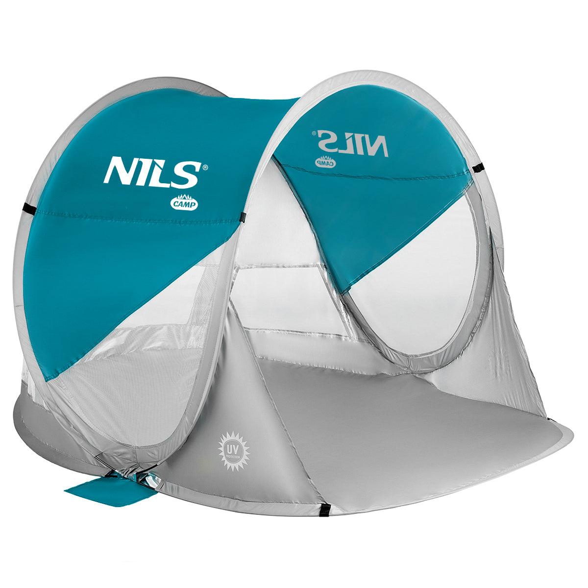 NILS Camp Pop-up Strandtent - Blauw/Grijs - Hoofdafbeelding