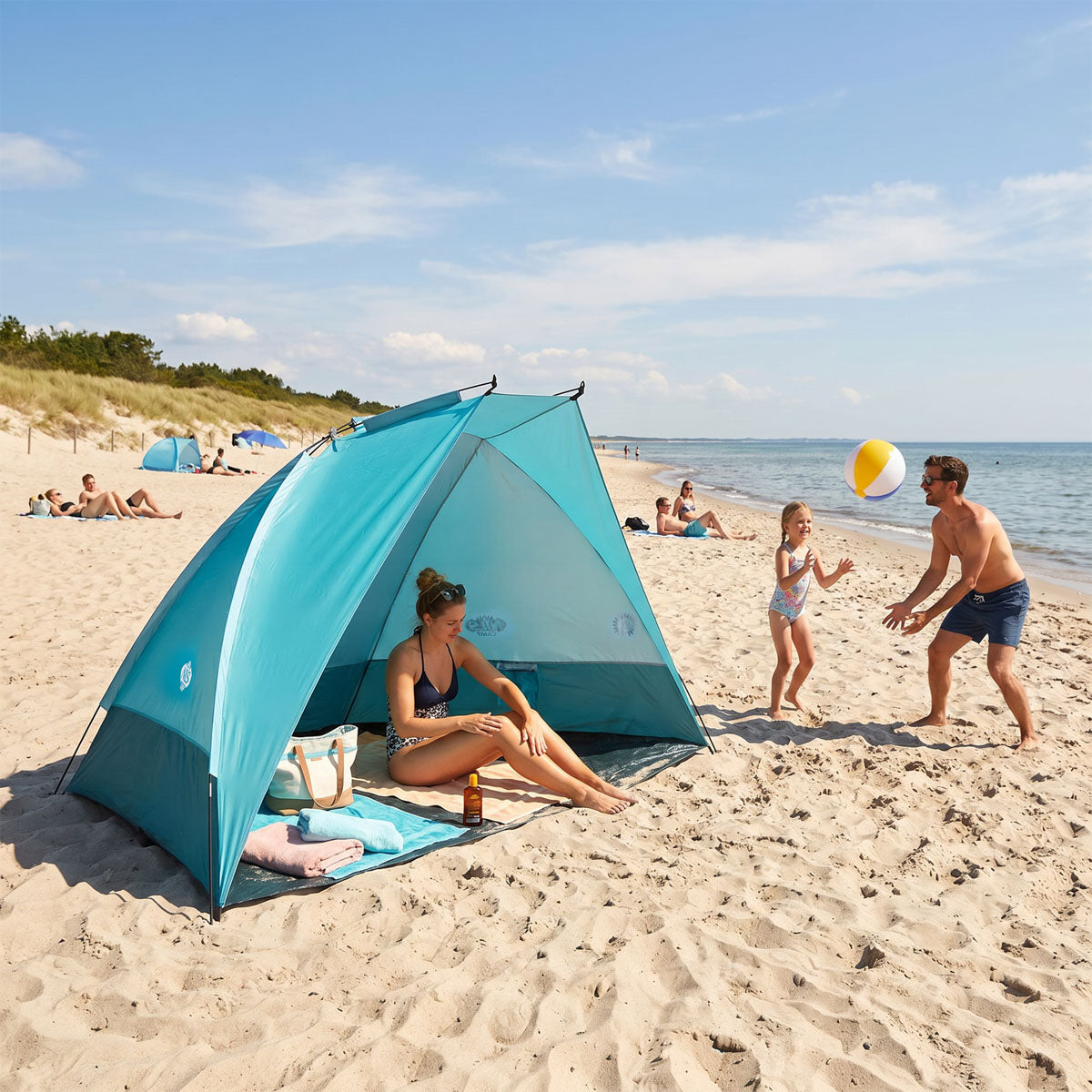 NILS Camp Strandtent - Turquoise - Aanzicht