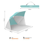 NILS Pop-up 2-in-1 Strandparasol en Windscherm - Mintblauw/Grijs - Afbeelding 6