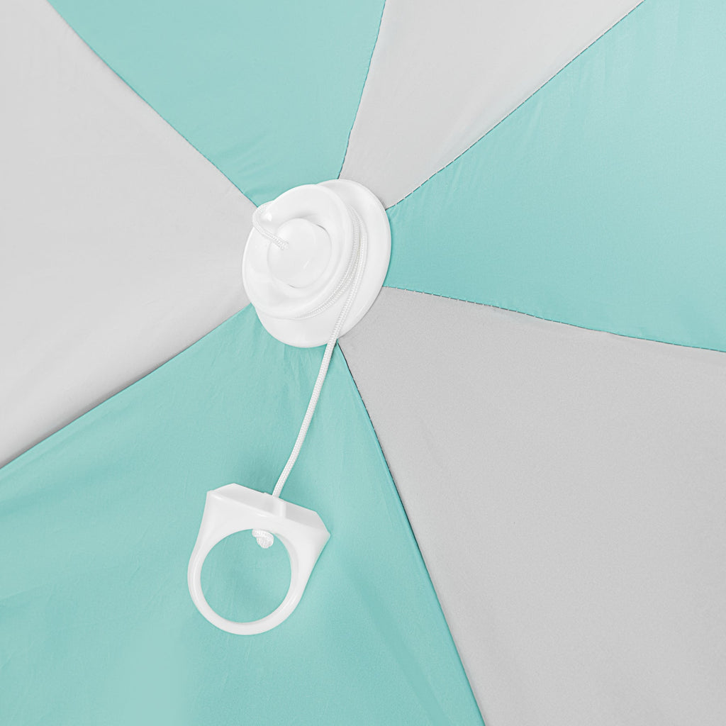 NILS Pop-up 2-in-1 Strandparasol en Windscherm - Mintblauw/Grijs - Afbeelding 9