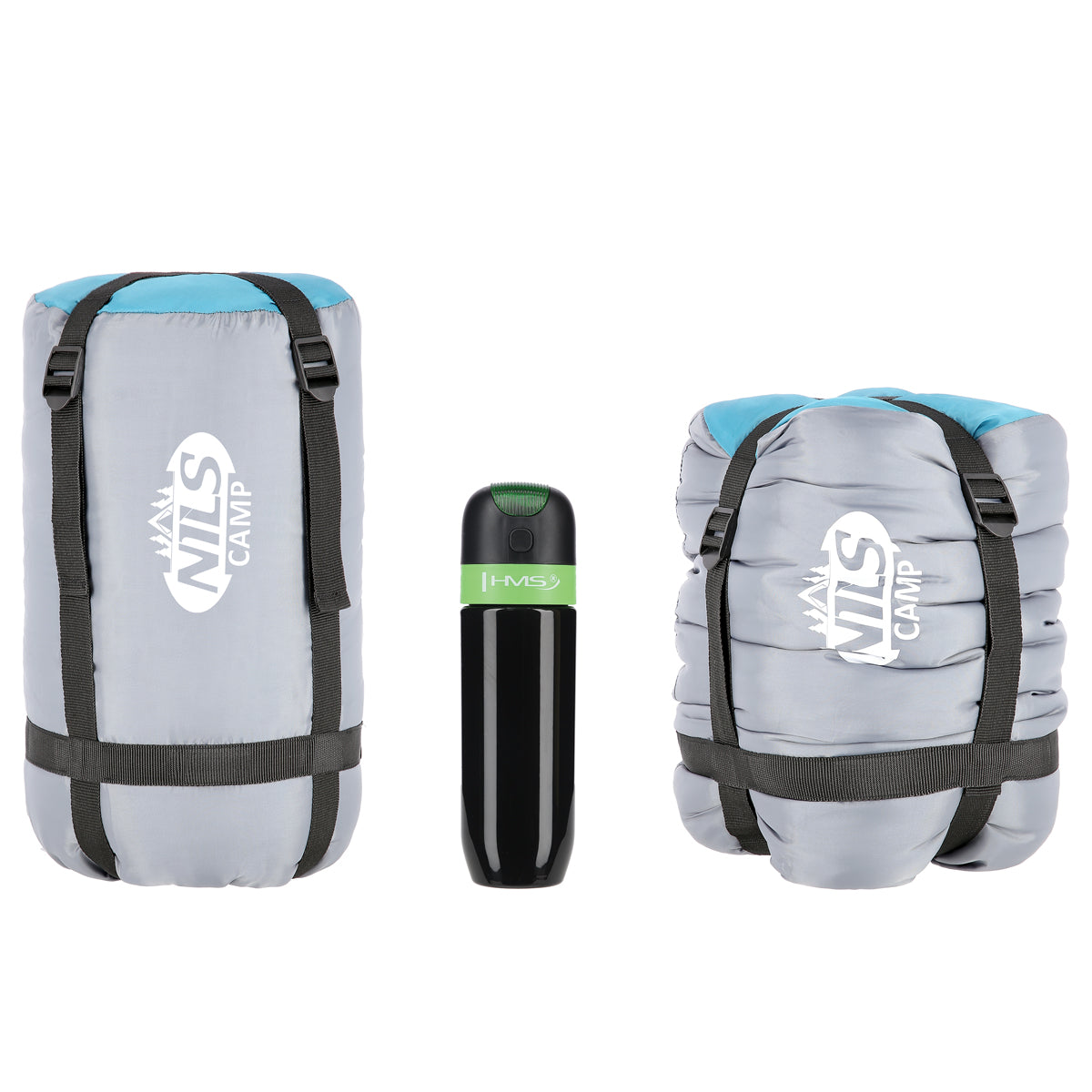 NILS Camp Slaapzak - Grijs/Blauw- Maat M - Detail