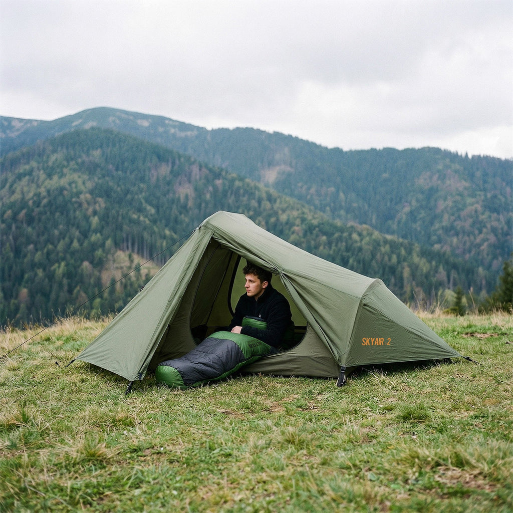 NILS Camp Ultra Light Slaapzak - 710 gr - Zwart/Groen - Aanzicht