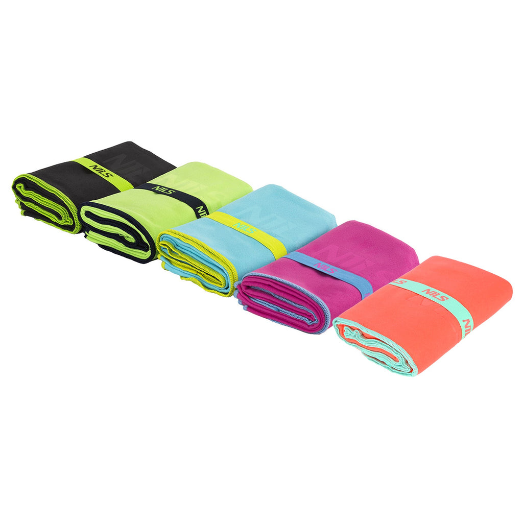 NILS Microvezel Handdoek - Roze/Blauw - 140 x 70 cm - Afbeelding 6
