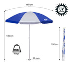 NILS Camp Strandparasol - 180 cm - Blauw/Grijs - Detail