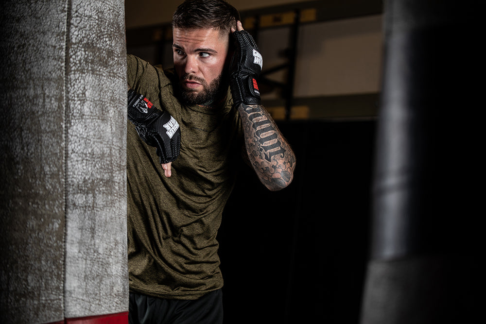 Gorilla Wear Berea MMA Handschoenen (Zonder Duim) - Zwart/Wit - Afbeelding 9