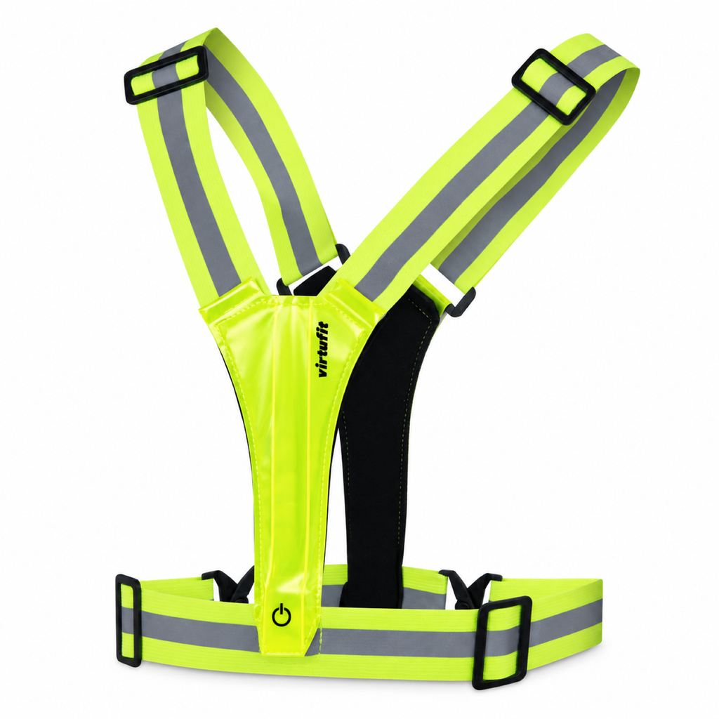 VirtuFit Reflektierende Sicherheitsweste mit LED - Lauflichter - Set von 2