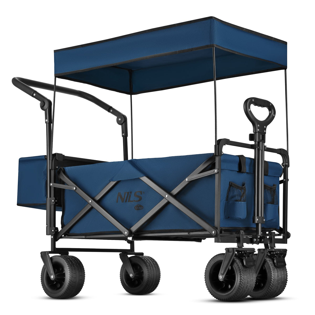 NILS Camp Opvouwbare Bolderkar - Blauw - 120L - Hoofdafbeelding