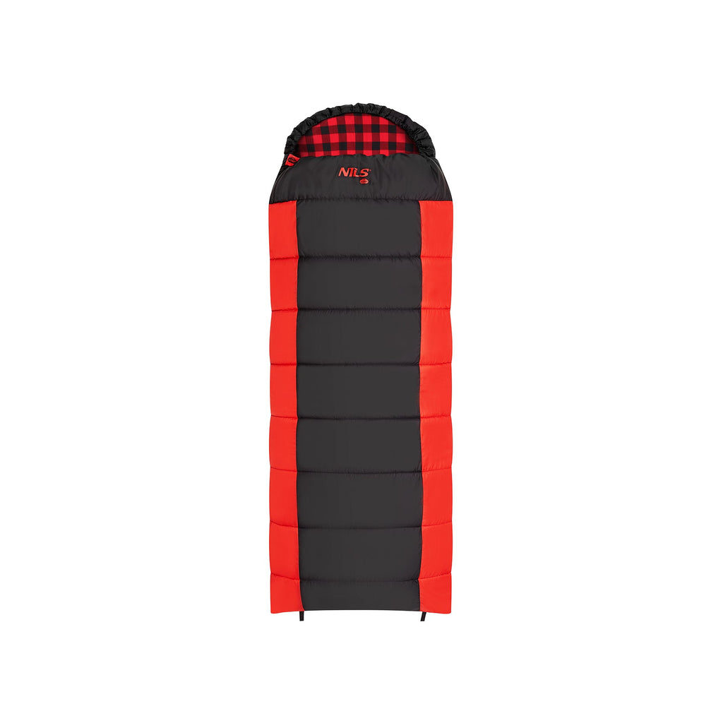 NILS Camp 2-persoons Slaapzak - Zwart/Rood - Hoofdafbeelding