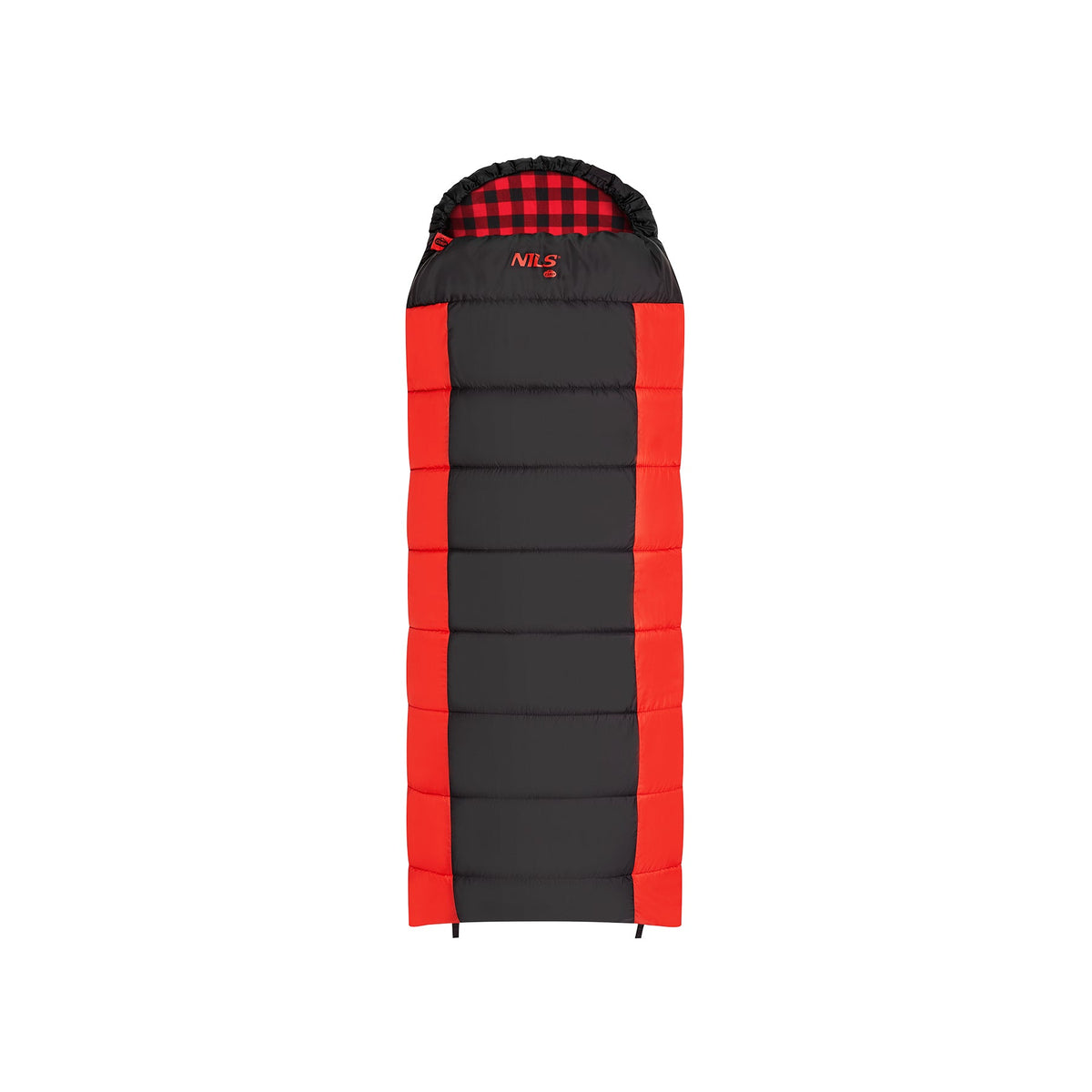 NILS Camp 2-persoons Slaapzak - Zwart/Rood - Hoofdafbeelding