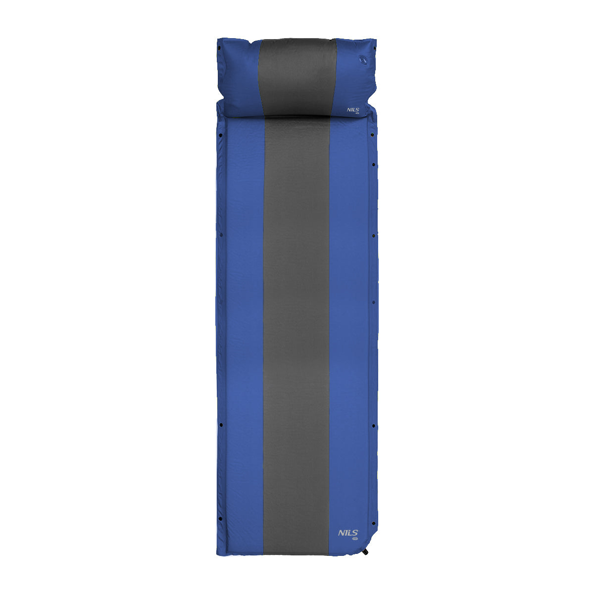 NILS Camp Zelfopblazende Slaapmat met Kussen - Blauw/Grijs - Hoofdafbeelding