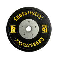 Lifemaxx Crossmaxx Competition Bumper Plate - Halterschijf - Zwart -  50 mm - 15 kg - Hoofdafbeelding