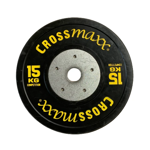 Lifemaxx Crossmaxx Competition Bumper Plate - Halterschijf - Zwart -  50 mm - 15 kg - Hoofdafbeelding