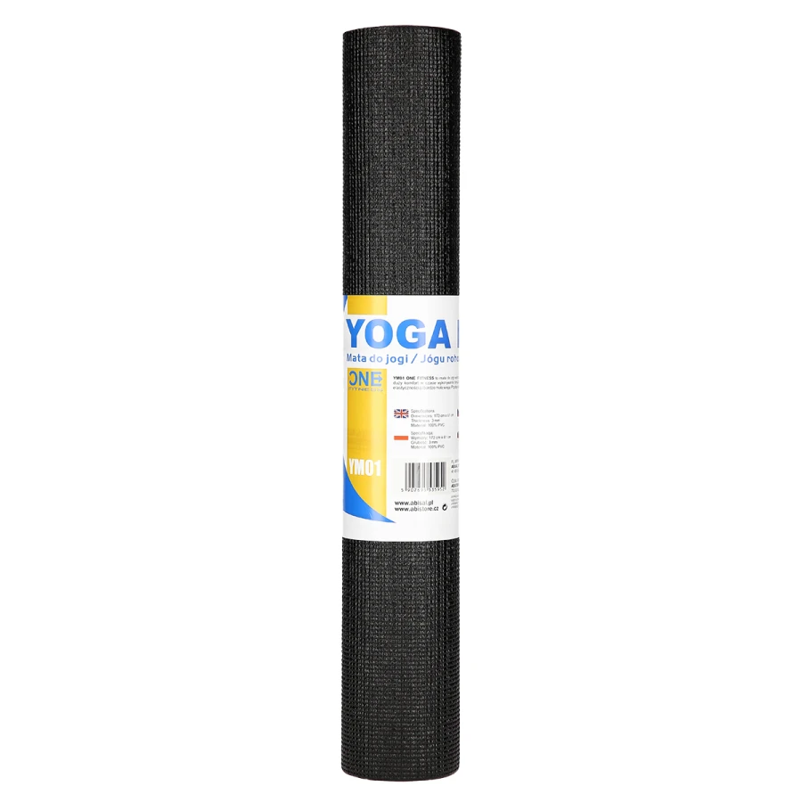One Fitness Yogamat - Zwart - 3 mm - Hoofdafbeelding