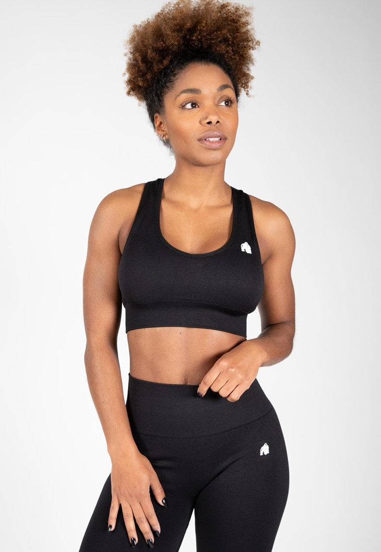 Gorilla Wear Neiro Seamless Sportbeha - Zwart - Hoofdafbeelding