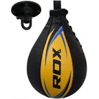 RDX Sports Speedbal met Swivel - Boksbal - Zwart/Geel - Hoofdafbeelding