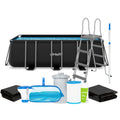 VirtuFit Rechthoekig Zwembad 400 x 200 x 122 cm - Antraciet - Compleet Pakket - Hoofdafbeelding