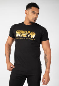 Gorilla Wear Classic T-shirt - Zwart/Goud - Hoofdafbeelding