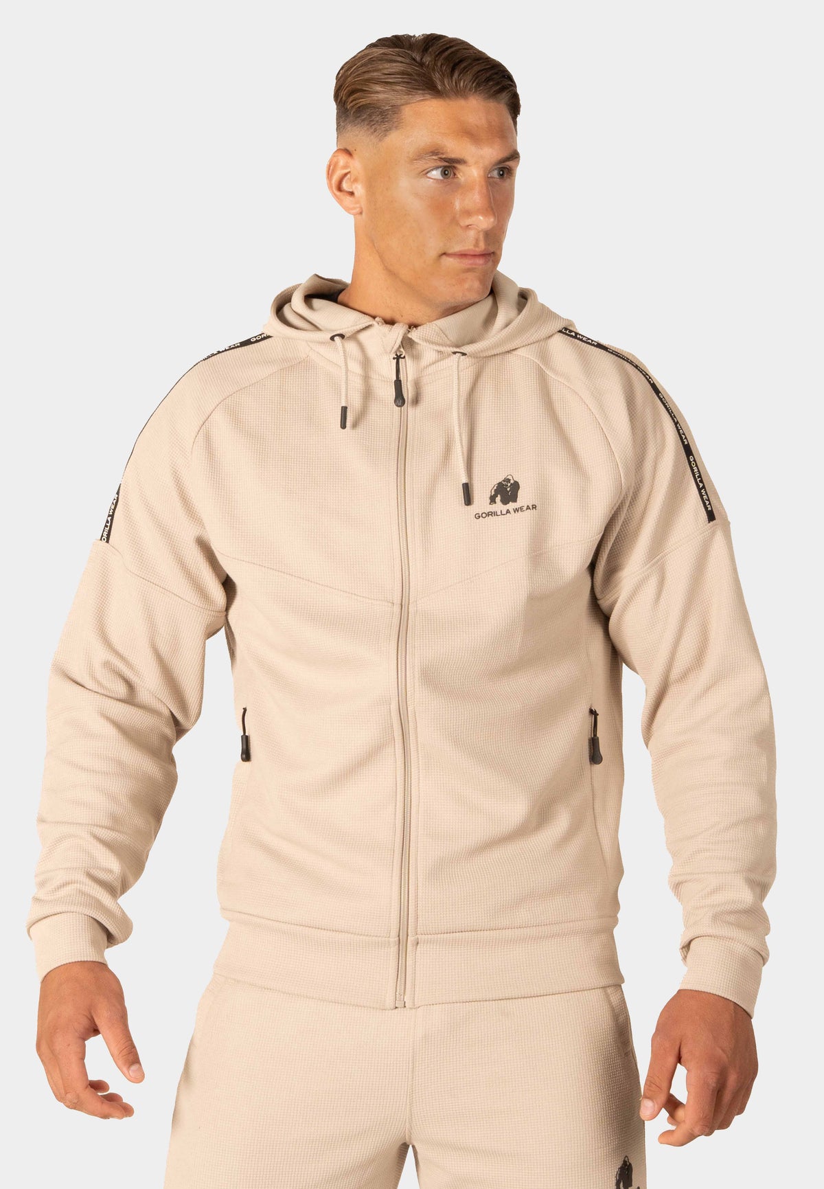 Gorilla Wear Harvey Trainingsjas - Beige - Hoofdafbeelding