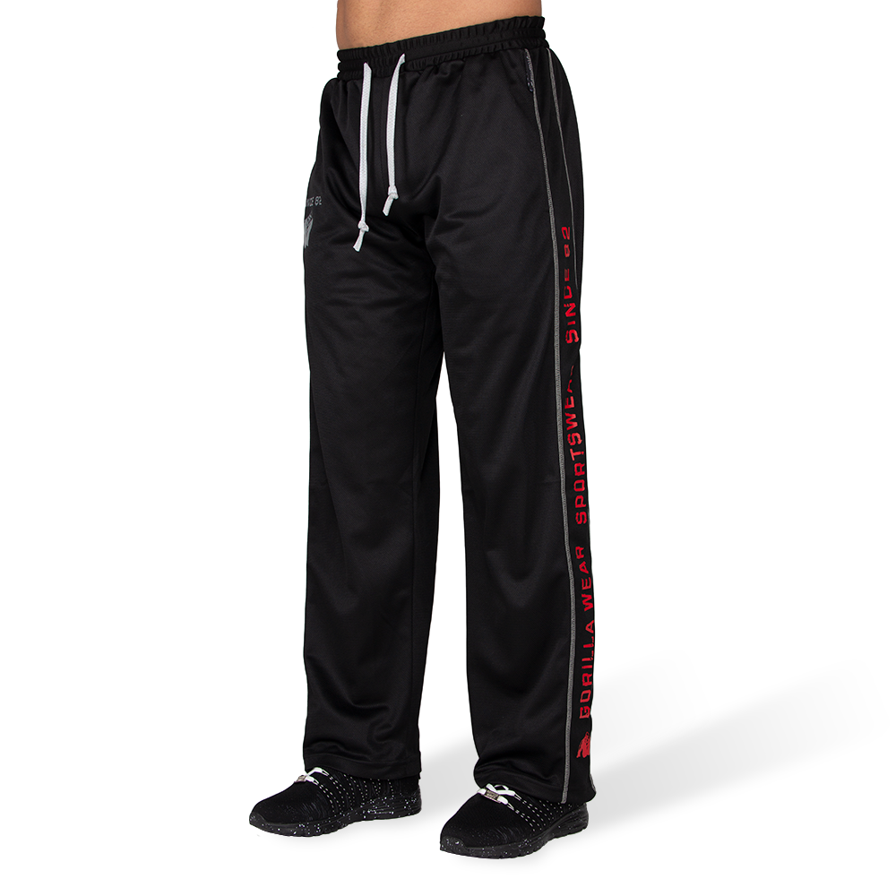 Gorilla Wear Functional Mesh Trainingsbroek - Zwart/Rood - Hoofdafbeelding