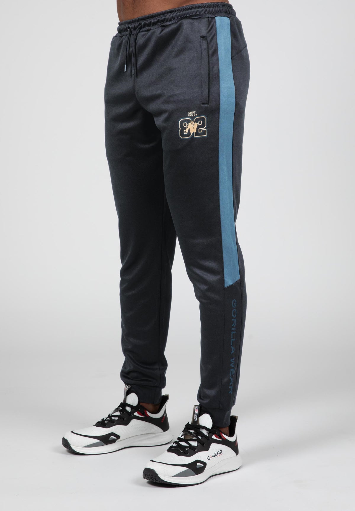 Gorilla Wear Devon Trainingsbroek - Grijs/Blauw - Hoofdafbeelding