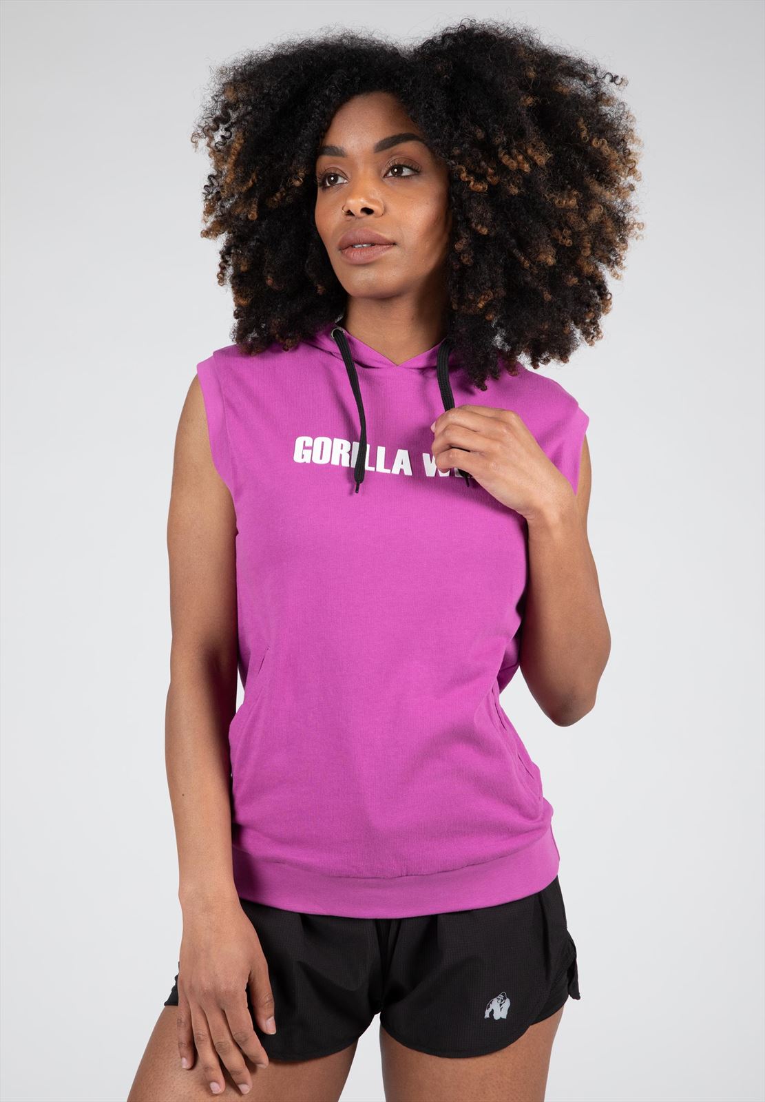 Gorilla Wear Virginia Mouwloze Hoodie - Fuchsia - Hoofdafbeelding
