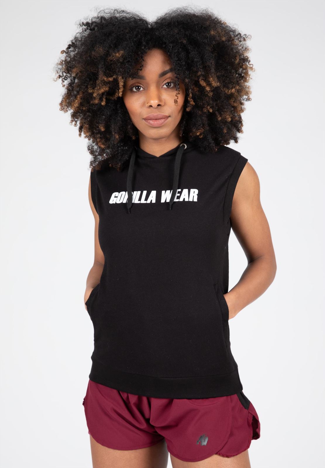 Gorilla Wear Virginia Mouwloze Hoodie - Zwart - Hoofdafbeelding