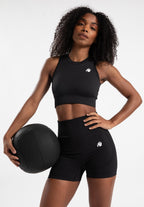Gorilla Wear Olivia Seamless Crop Top - Zwart - Hoofdafbeelding