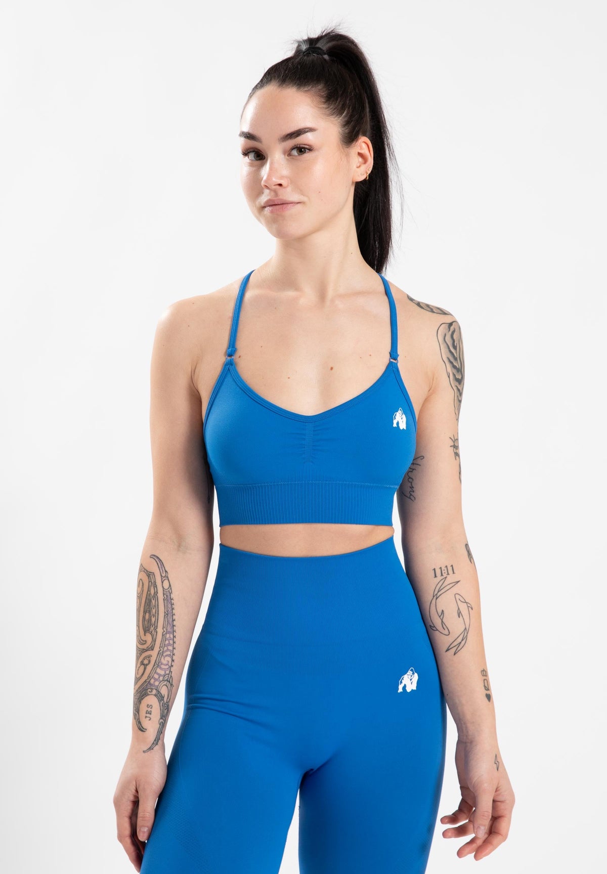 Gorilla Wear Olivia Seamless Sportbeha - Blauw - Hoofdafbeelding