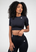 Gorilla Wear Whitney Seamless Crop Top - Zwart - Hoofdafbeelding