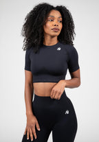 Gorilla Wear Whitney Seamless Crop Top - Zwart - Hoofdafbeelding