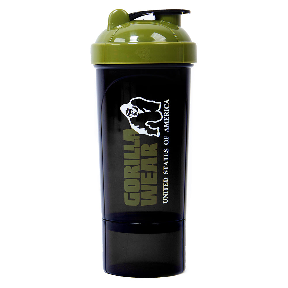 Gorilla Wear Shake Beker - 500 ml - Zwart/Legergroen - Hoofdafbeelding