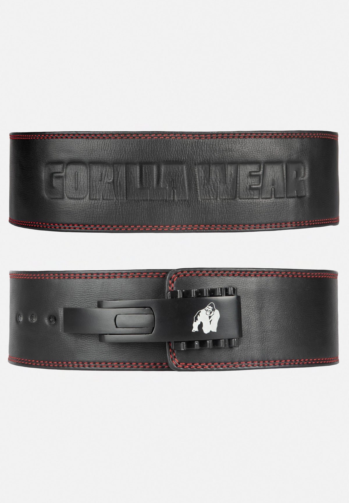 Gorilla Wear Halterriem - 4 Inch Premium Leather Lever Belt - Zwart - Hoofdafbeelding